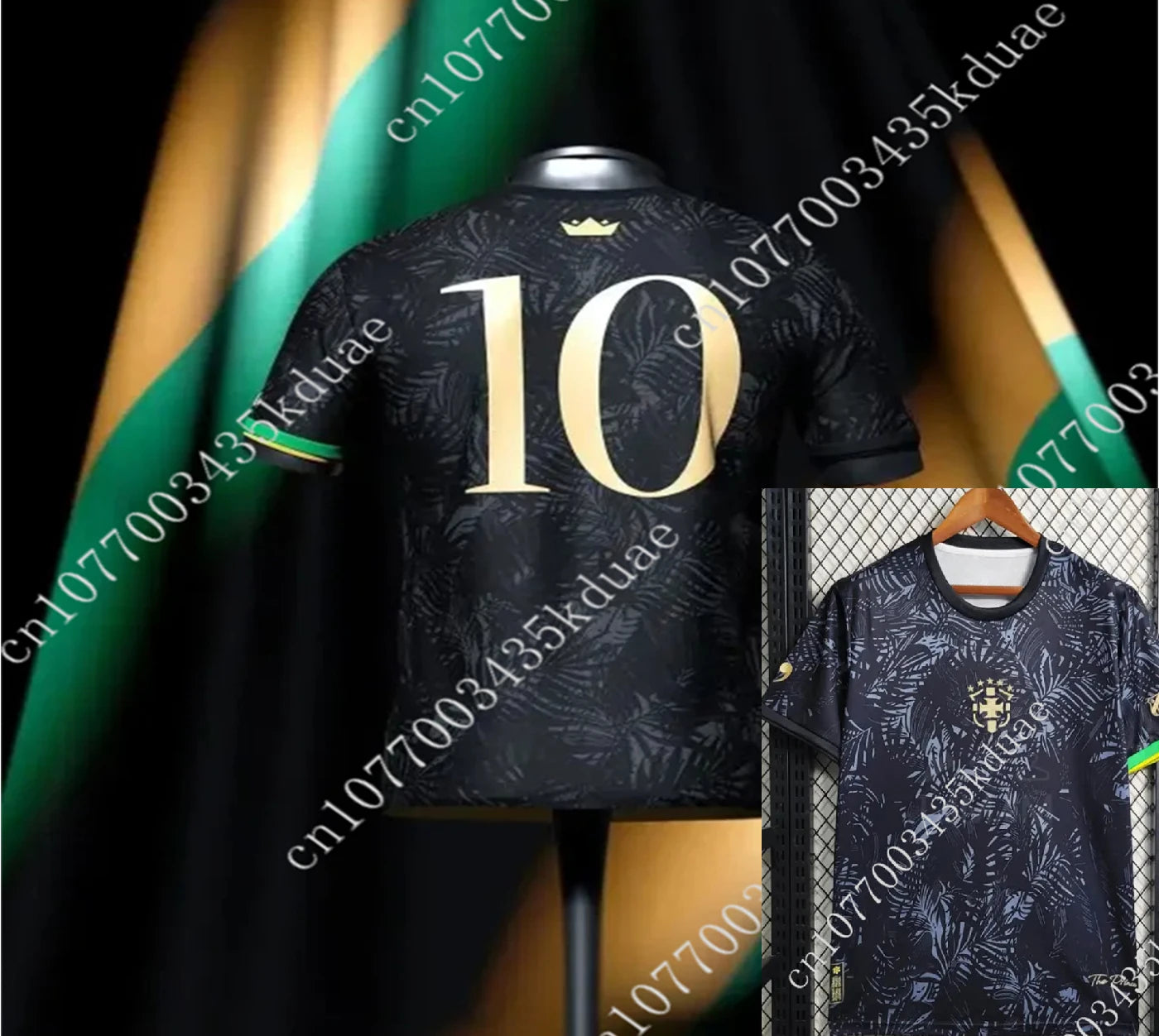 Summer Brazil Black Special Edition Neymar T Shirts Soccer Football Jersey Summer Breathable Quick Drying T-Shirts for Men Tops