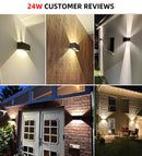 LED Wall Lamp Outdoor Waterproof IP65 Interior Wall Light Porch Garden Lights Living Room Street Corridor Stairs Lighting 24W