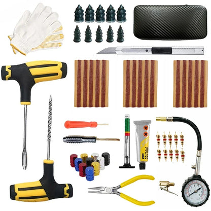 New Car Tire Repair Kit Puncture Plug Tools Tyre Puncture Emergency for Universal Tire Strips Stiring Glue Repair Tool Kit