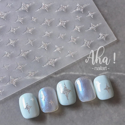 Japanese Punk Style Black Rabbit & Dark Butterfly Nail Stickers 5D Pearl Nail Art Decal Design Manicure Tool High Quality