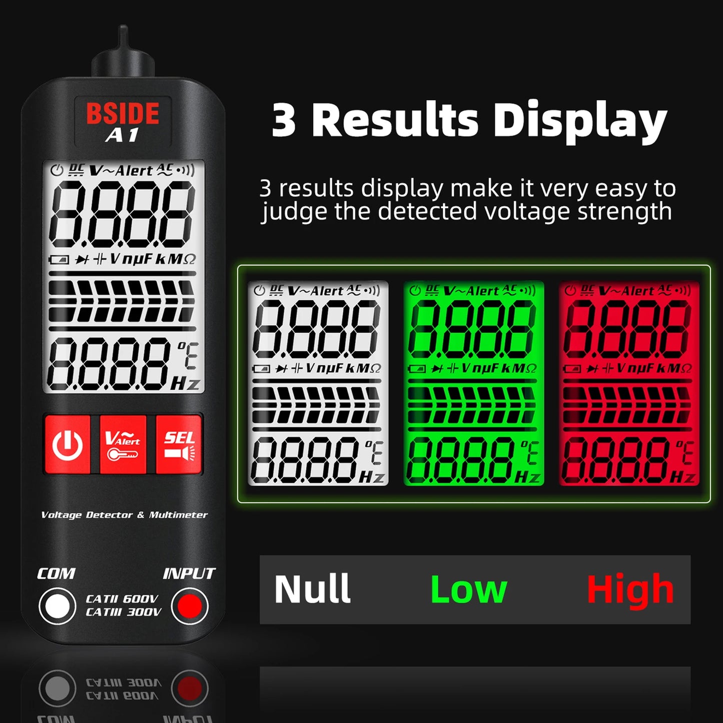 BSIDE S20/A10/A1 Intelligent EMF Multimeter 9999 Counts Rechargeable Meter Radiation Monitor AC/DC Voltmeter Ohmmeter Test