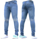 Casual Men Jeans Pencil Pants Streetwear Skinny Denim Full Length Slim Trousers Slight Strech Europe America Zipper Fly Jeans