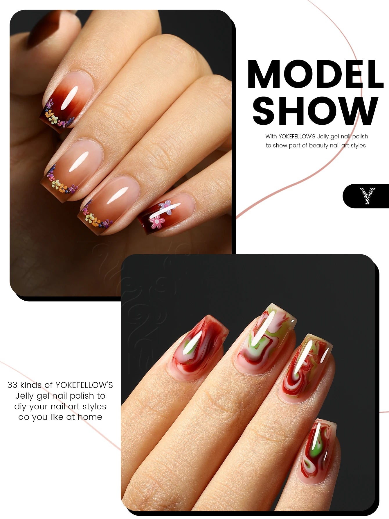 NEW YOKEFELLOW 10ml Crystal Jelly Nude Red Pink Gel Nail Polish Transparent Semi-permanent UV Gel Nail Art Soak Off Gel Varnish