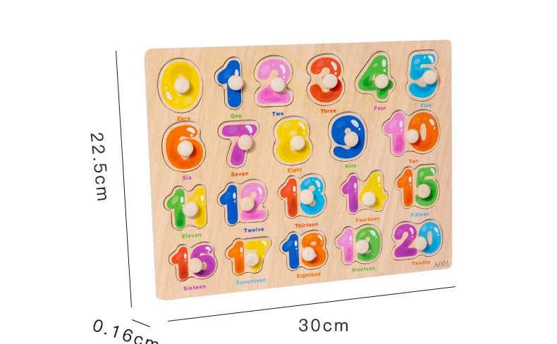 Toddler Wooden Peg 3D Puzzles Kids Toys Alphabet Montessori Education Learning Toys Great Preschool Gift for Girls and Boys