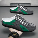 2023 Men's Fashion New Style Lat-sole Wild Flat Bottom Summer Thin Section Baotou Half Slippers 