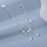 925 Sterling Silver Beautiful Stars Bracelets For Women Korean Fashion Designer Adjustable Bead Bracelet Luxury Original Jewelry