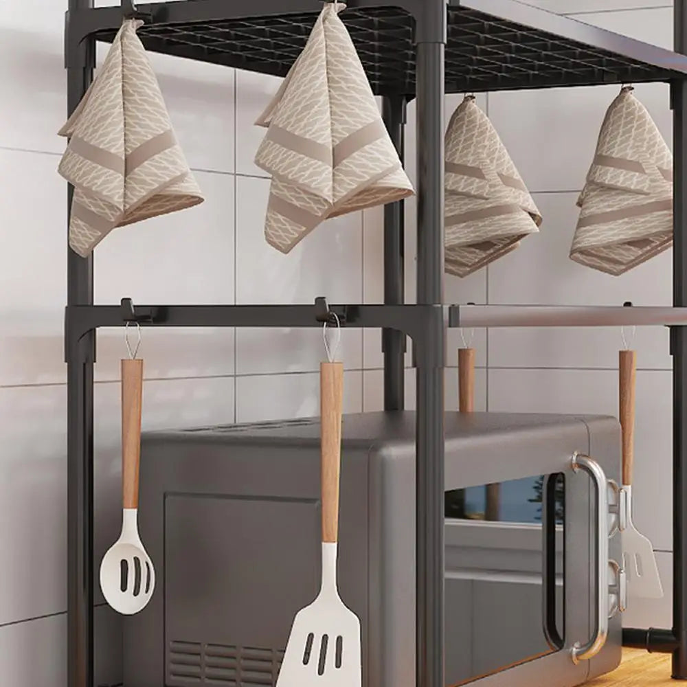 Kitchen Storage Rack Multi-Layer Microwave Rack Adjustable Standing Countertop Condiment Oven Organizer Shelf Kitchen Accessorie