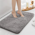 Alfombra de baño antideslizante con absorción de agua, alfombra de baño gruesa, alfombra de pelo largo, alfombra de inodoro duradera y lavable a máquina