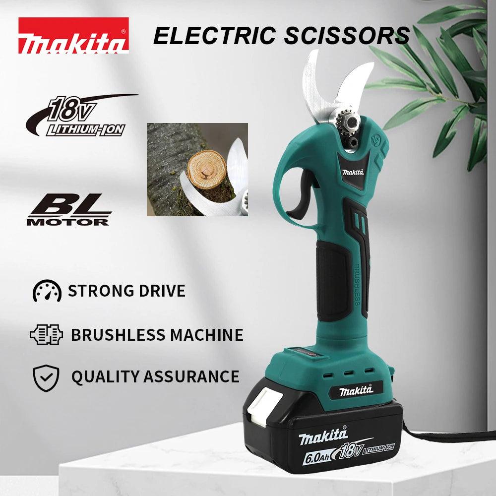 Tijeras de podar eléctricas sin escobillas Makita, herramienta de jardinería, tijeras de jardín eléctricas inalámbricas, cortador de ramas para árboles frutales, batería de 18 V
