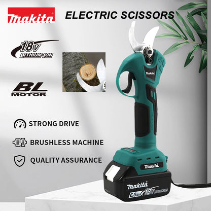 Tijeras de podar eléctricas sin escobillas Makita, herramienta de jardinería, tijeras de jardín eléctricas inalámbricas, cortador de ramas para árboles frutales, batería de 18 V