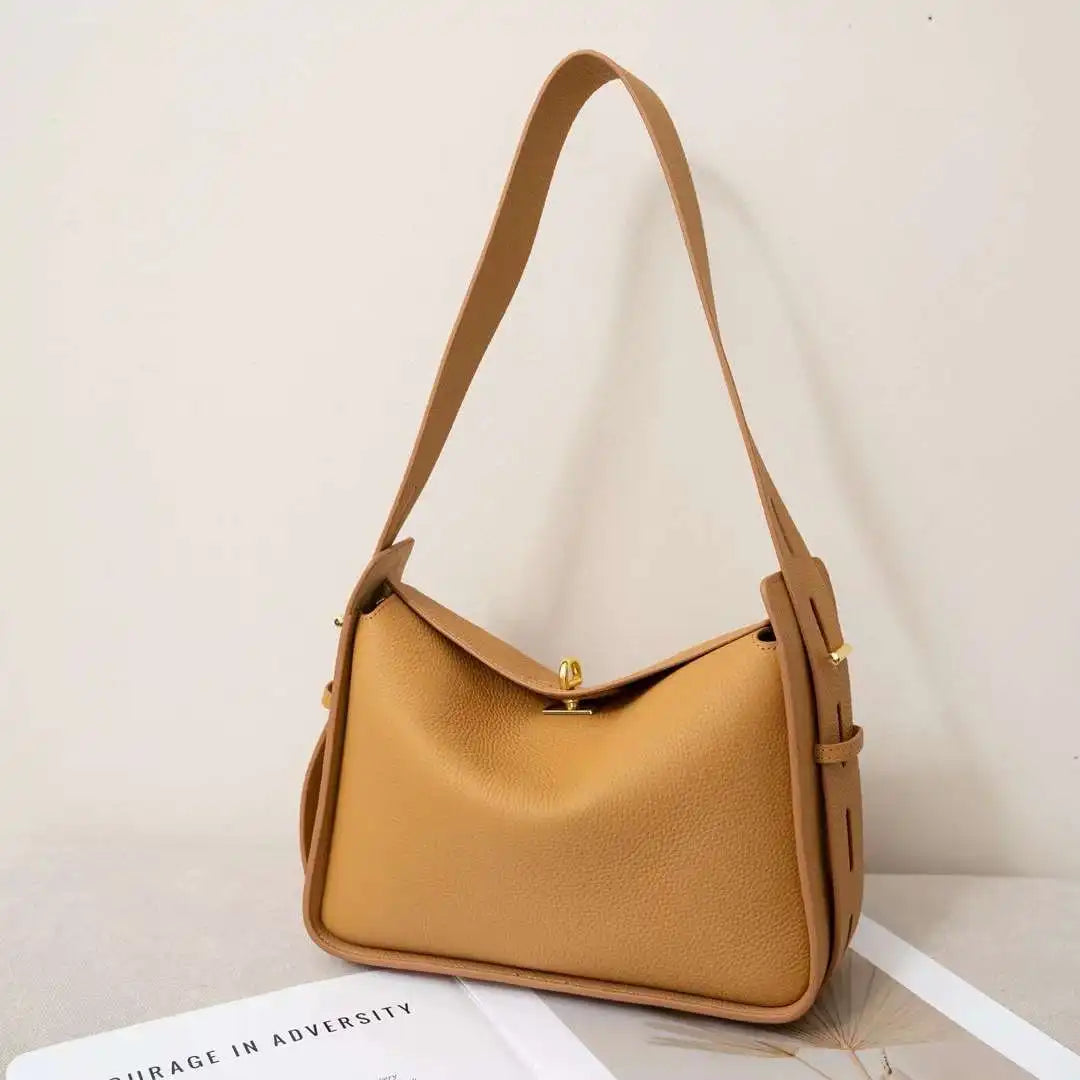 New Genuine Leather Luxury Designer Women's Shoulder Crossbody Underarm Bags Cowhide Ladies' Large Capacity Tote Bag Fashion Purse