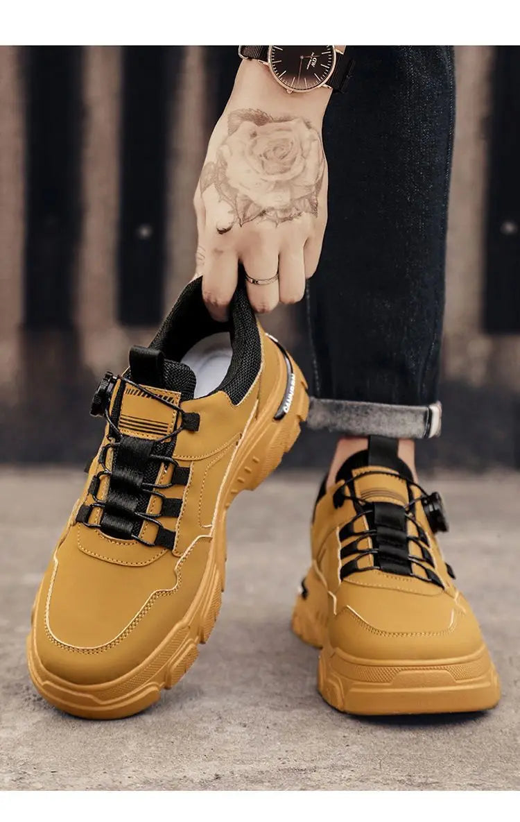 Summer Men's Casual Shoes Leather Men's Sneakers Comfortable Soft Male Walking Board Shoes Platform Shoe for Men Men's Sneakers
