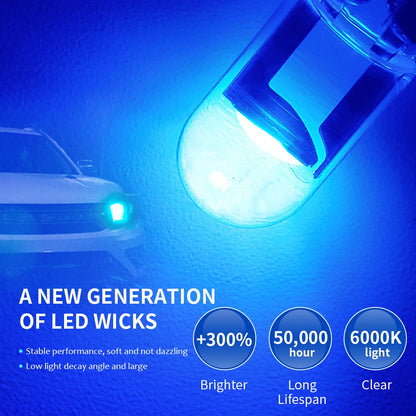 10Pcs T10 W5W 194 168 COB For Car LED burst Bulb Green Red 3000K 6000K Amber License Plate Lamp  Auto Dome Lights Canbus 12V 24V
