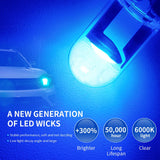 10Pcs T10 W5W 194 168 COB For Car LED burst Bulb Green Red 3000K 6000K Amber License Plate Lamp  Auto Dome Lights Canbus 12V 24V