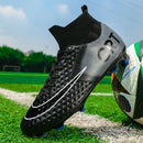Professional Society Football Boot Men High-top Leather Lightweight TF/FG Five-a-side Soccer Shoes Childrens Football Shoes Kids