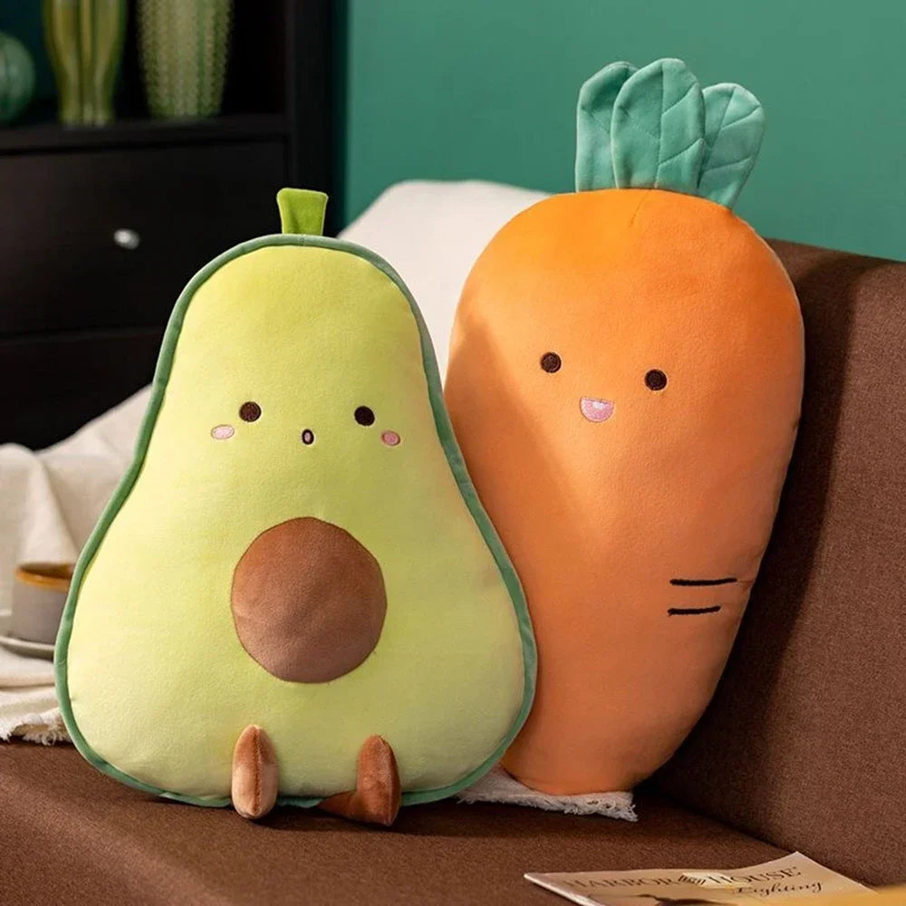 Peluche de aguacate, plátano, zanahoria y hongo, para dormir, cama, sofá, regalo de cumpleaños, nueva idea