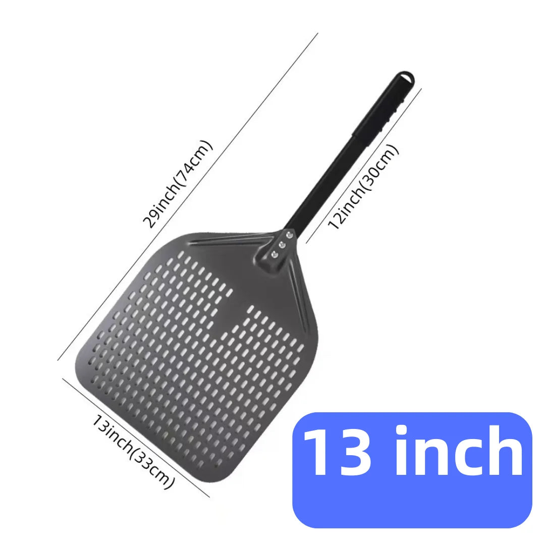 6&12 13 14  Inch Pizza Perforated Shovel Paddle Pizza Oven Turning Peel Hard  Anodized Pizza  Baking Kitchen Tool Spatula