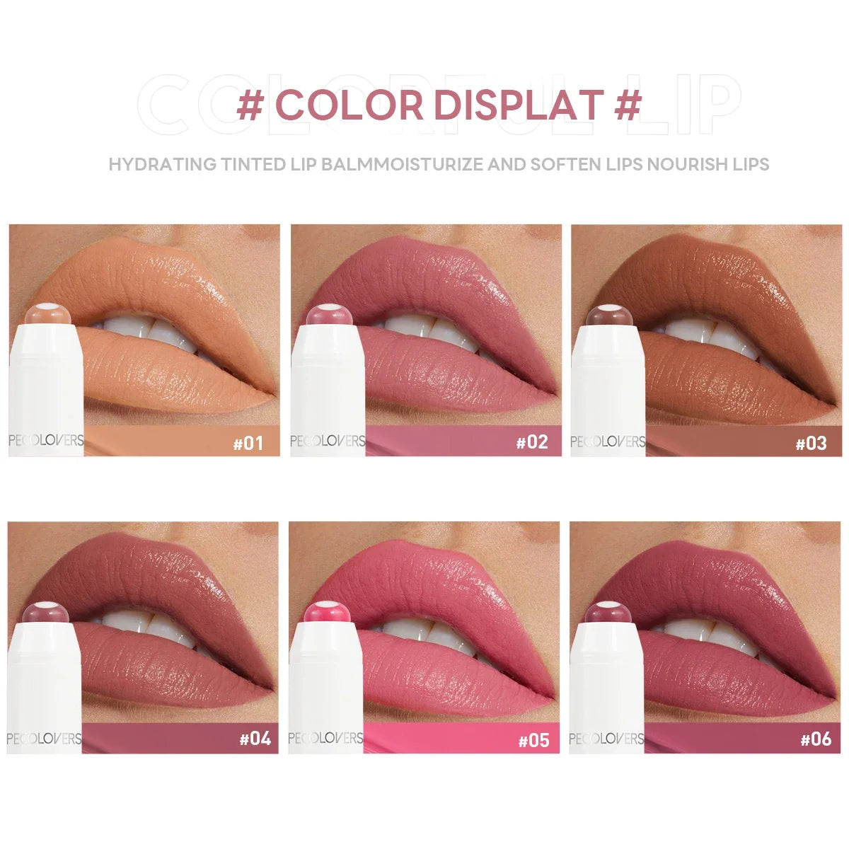 2-in-1 Nude Lipstick Matte Red Lip Balm Moisturizing 6 Colors Sandwich Lipstick Waterproof Long-Lasting Non-Stick Cup Lip Stick