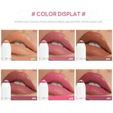 2-in-1 Nude Lipstick Matte Red Lip Balm Moisturizing 6 Colors Sandwich Lipstick Waterproof Long-Lasting Non-Stick Cup Lip Stick