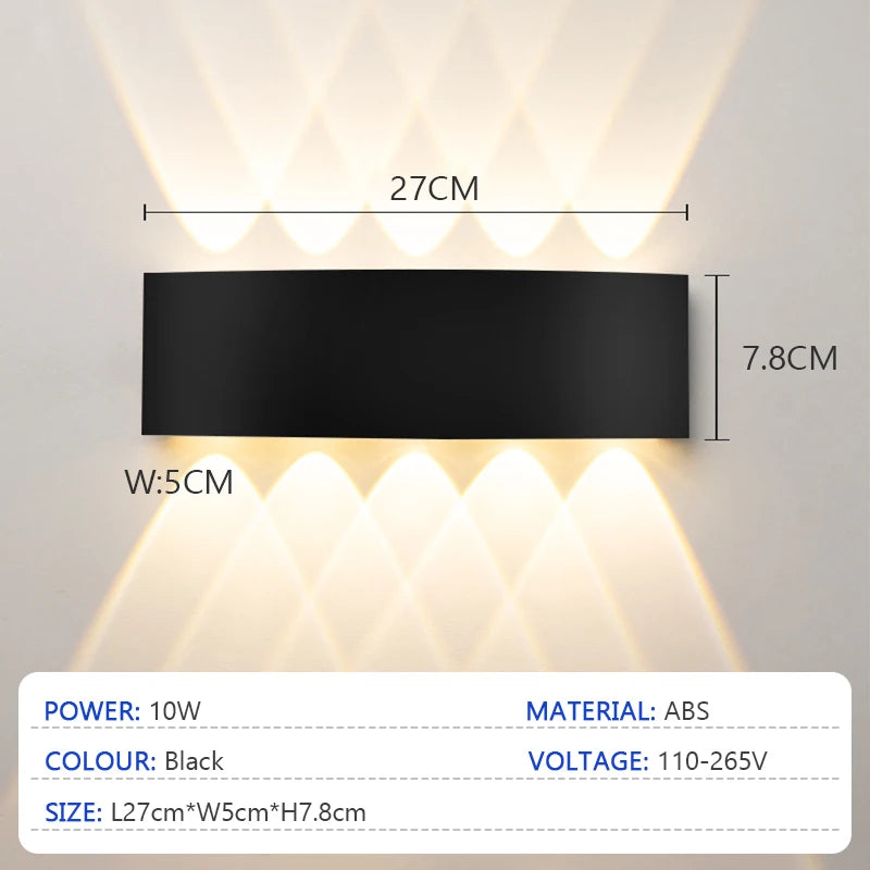 Modern LED Wall Lights Indoor and Outdoor Waterproof Wall Lights Living Room Corridors Courtyard Gardens Outdoor Wall Lights