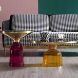 Artistic Glass Coffee Tables, Creative Design End Tables for Living Room , Stylish Accent Tea Table with Various Sizes & Colors