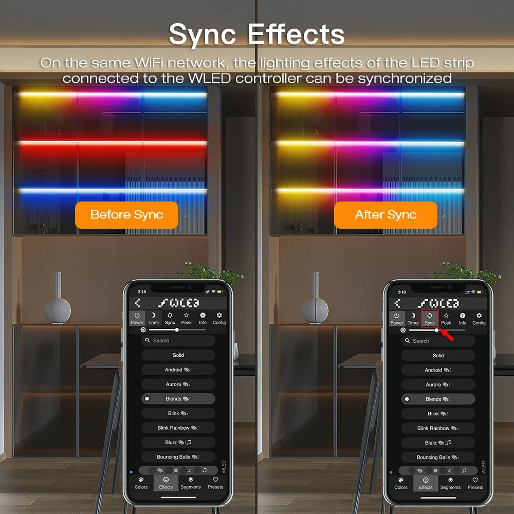 Controlador WLED ESP32 RGBIC COB LED Tira de luz Kit de cinta reactiva al sonido Música Sincronización Funciona con Alexa 24V 5 10 15 20 25 30 40 M