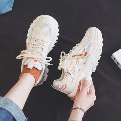 Fashionable Men And Women 2024 Spring And Summer New Mesh Breathable Versatile Thick Sole Hot Casual Sports Couple Shoes New