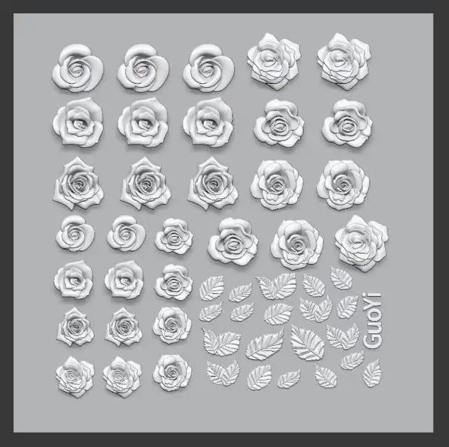 1pc Bowknot Candles Jellyfish Shell Rose Leaf  3D Acrylic Mold Nail Art Decoration Nails DIY Design Silicone  Nails Mold