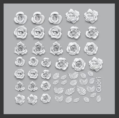 1pc Bowknot Candles Jellyfish Shell Rose Leaf  3D Acrylic Mold Nail Art Decoration Nails DIY Design Silicone  Nails Mold