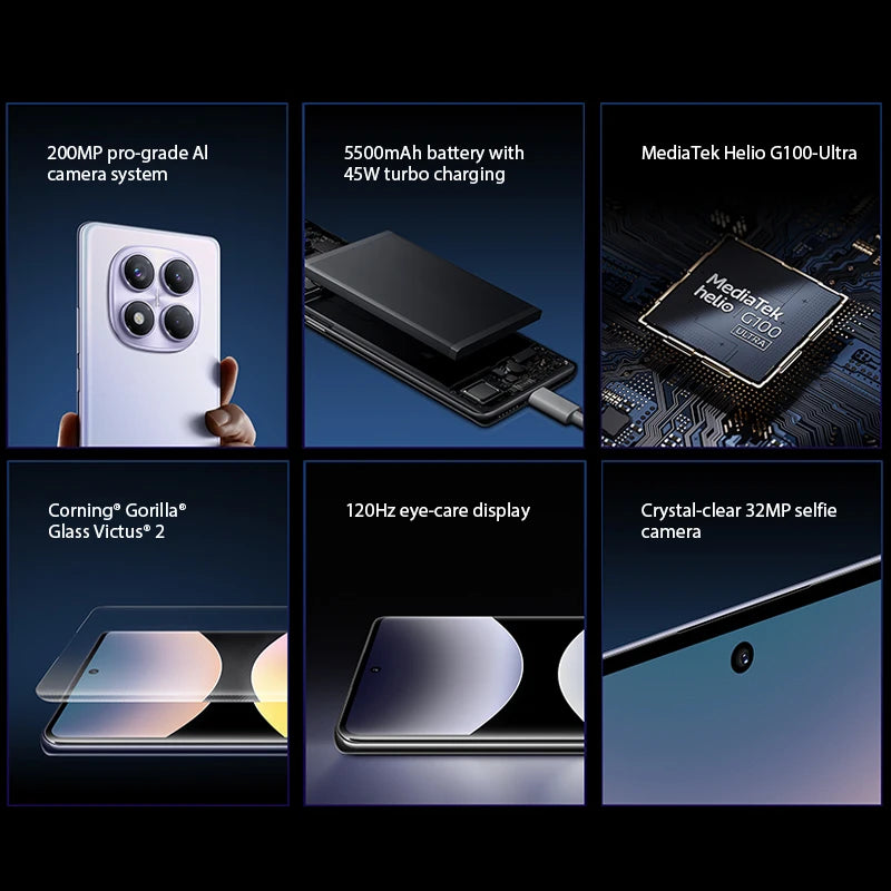 Global version Xiaomi Redmi Note 14 Pro Smartphone 200MP AI camera Helio G100-Ultra NFC 6.67" AMOLED display