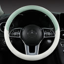 Perforated Nappa Leather Car Steering Wheel Cover Warm in Winter and Cool in Summer, Universal 15 Inch,  Anti-Slip, Odorless