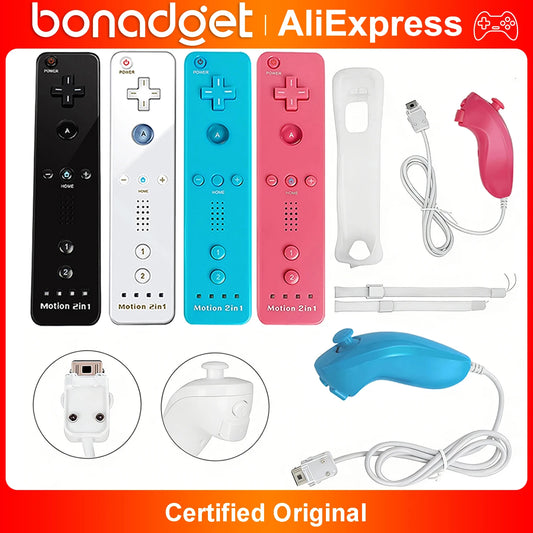 Controllers for Nintendo Wii/Wii U Left/Right 2in1 Motion Plus Controller Wireless Remote Control Gamepad Video Game Accessories