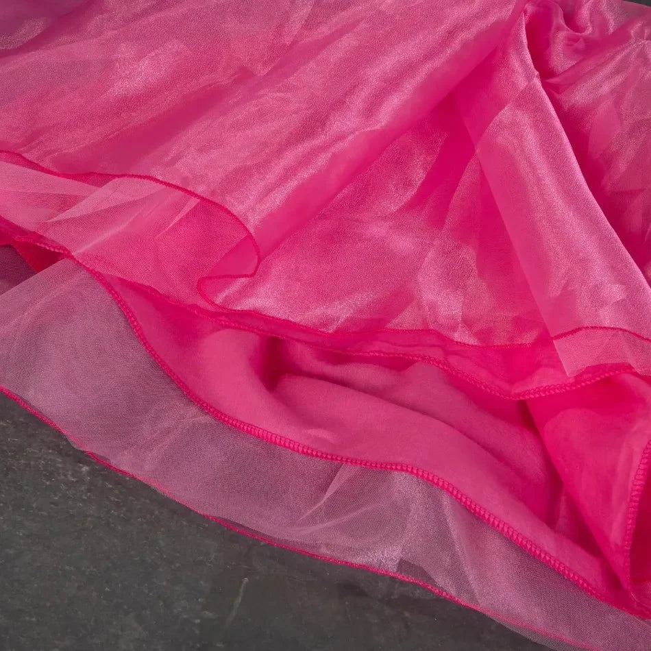Girl Pink Dress Aurora Cosplay Costume Princess Deluxe Outfit Children Summer Brthday Party Elegant Gown Fairy Disguise Sets