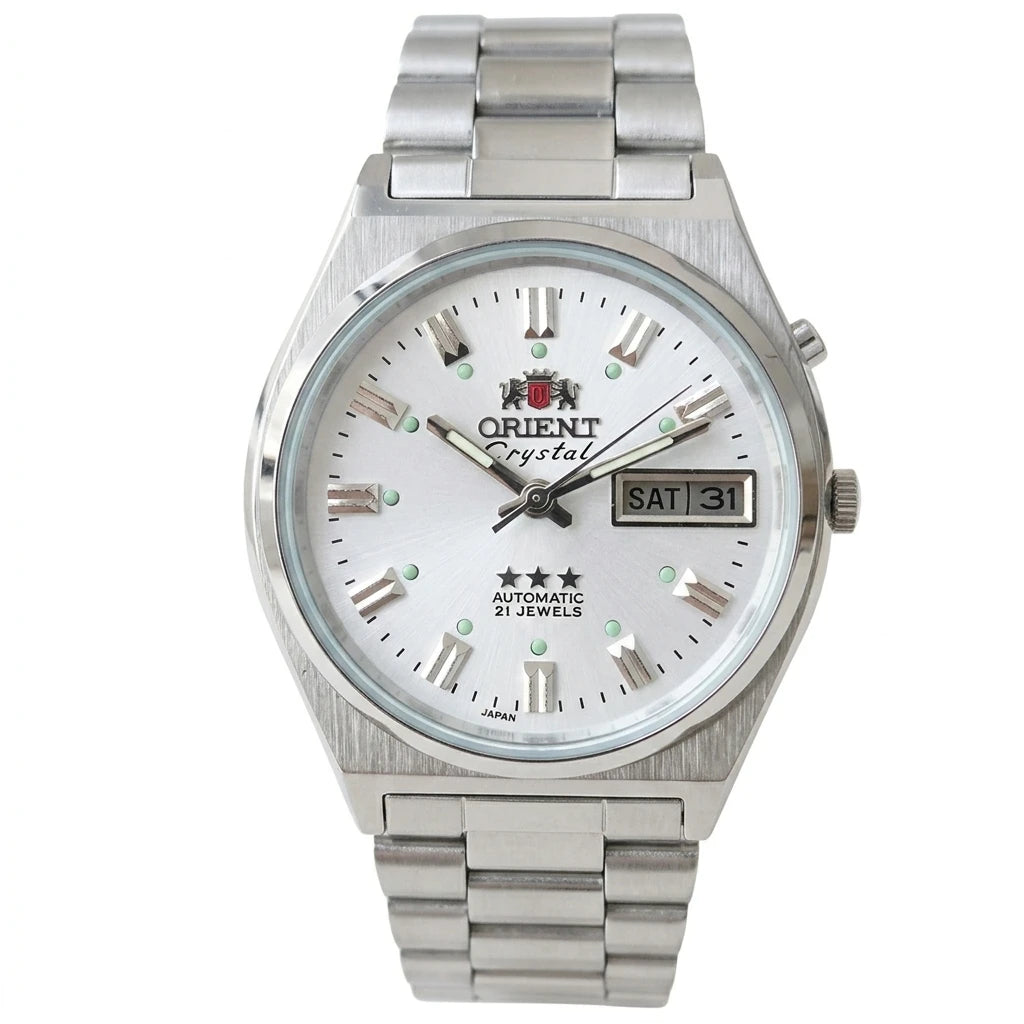 Relógio masculino automático vintage 36mm mostrador champagne em aço inox