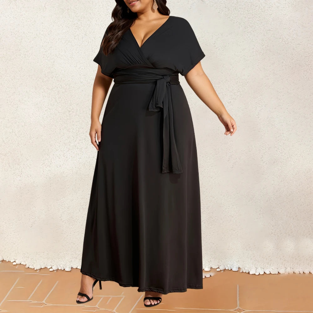 Women Sexy Lacing Up Plus Size Dress Formal Occasion Wedding Bridesmaid Party Dress Multiway Wrap Infinity Style Stunning Dress