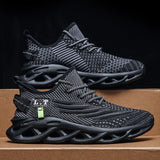 Men's Casual Running Shoes, Running Shoes, Breathable Mesh Sneakers, Lightweight Shock-absorbing Sports Shoes, White, Black, Outdoor 