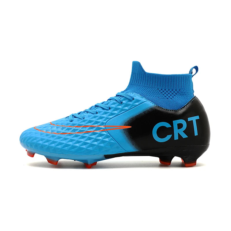 Professional Society Football Boot Men High-top Leather Lightweight TF/FG Five-a-side Soccer Shoes Childrens Football Shoes Kids