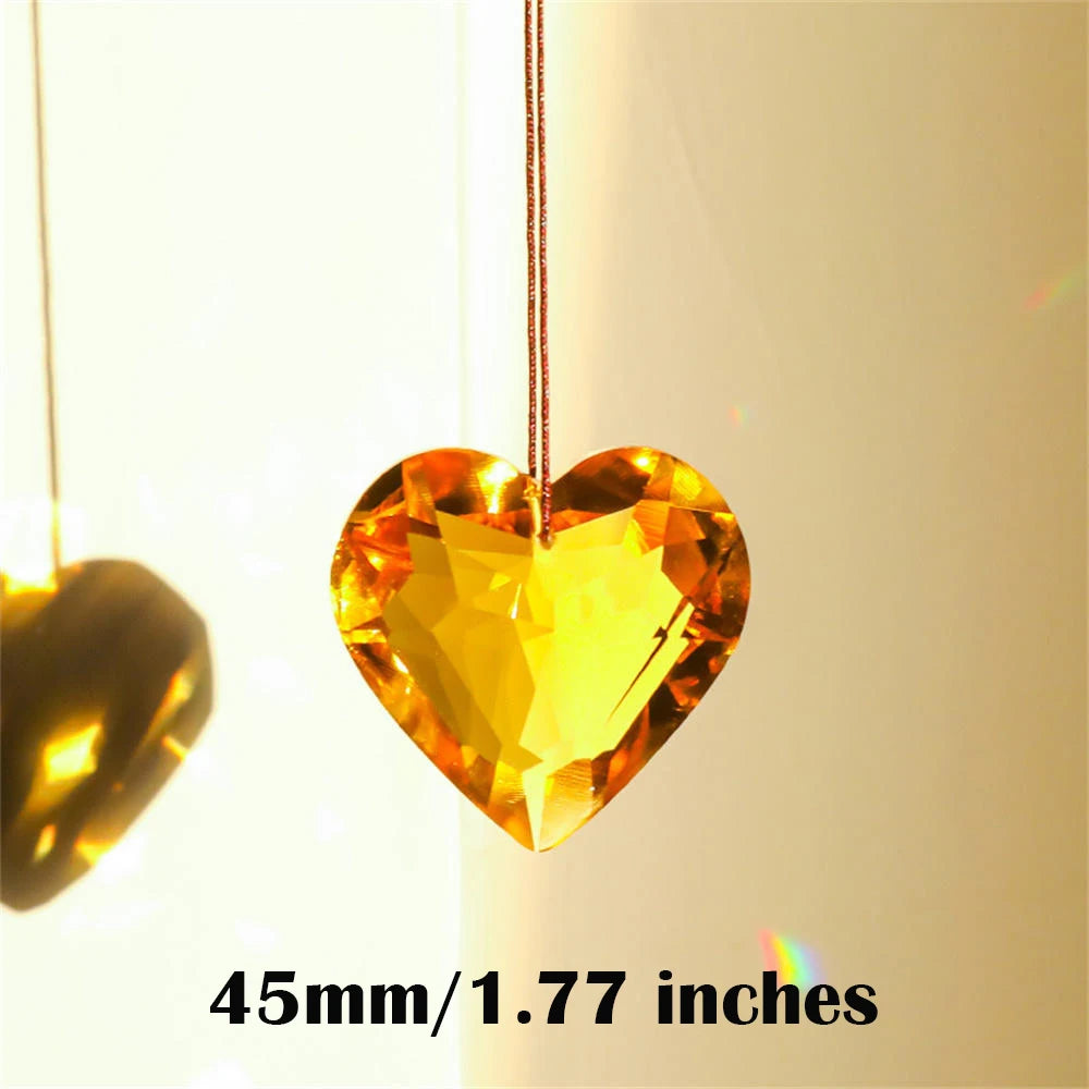 45mm Hanging Heart Suncatcher Prism Pendant Crafts for Home Office Garden Decoration Rainbow Maker Window Pendant 2025 Xmas Gift