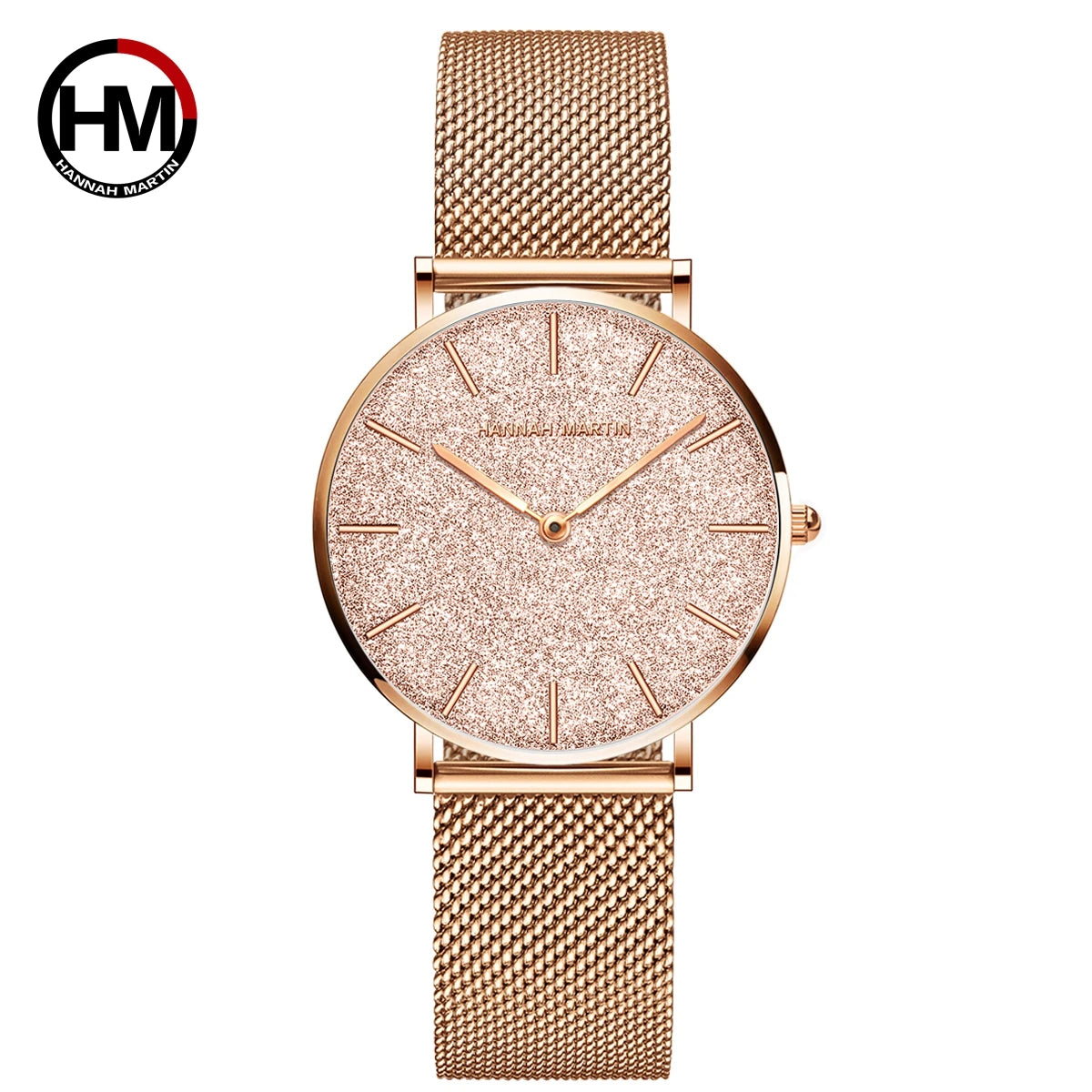 HANNAH MARTIN Women Watch Nordic Minimalist Japan Quartz Movement 3Bar Waterproof Women 36mm Full Rose Gold Dropshipping Watches