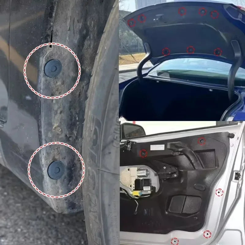 Remache de plástico para carenado de coche, clips de sujeción para panel, 3 tamaños, pasador de presión, 6 mm, 7 mm y 8 mm, para interior, 100/50 unidades