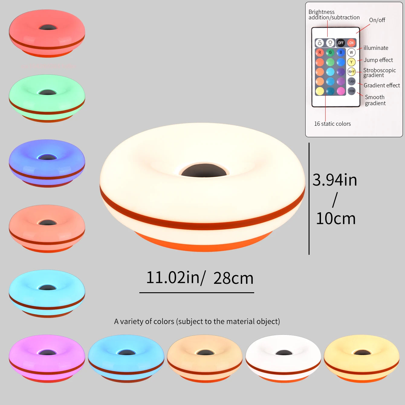 Bauhaus table lamp USB plug bedroom bedside lamp living room dining room decoration donut ambient light (Not glass)
