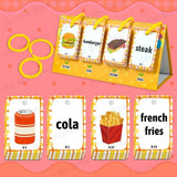 92Pcs Food Vocabulary Flashcards for Kids Double Side Parent-Child Interaction English Card Educational Learning Cards