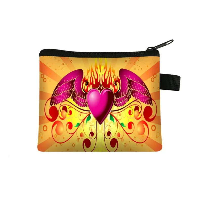 Carteira Portfel Men Wallet Women Cartera Mujer Female Short Cute Flower Zero Wallet Simple Fashion Card Bag Coin Purse Key Case