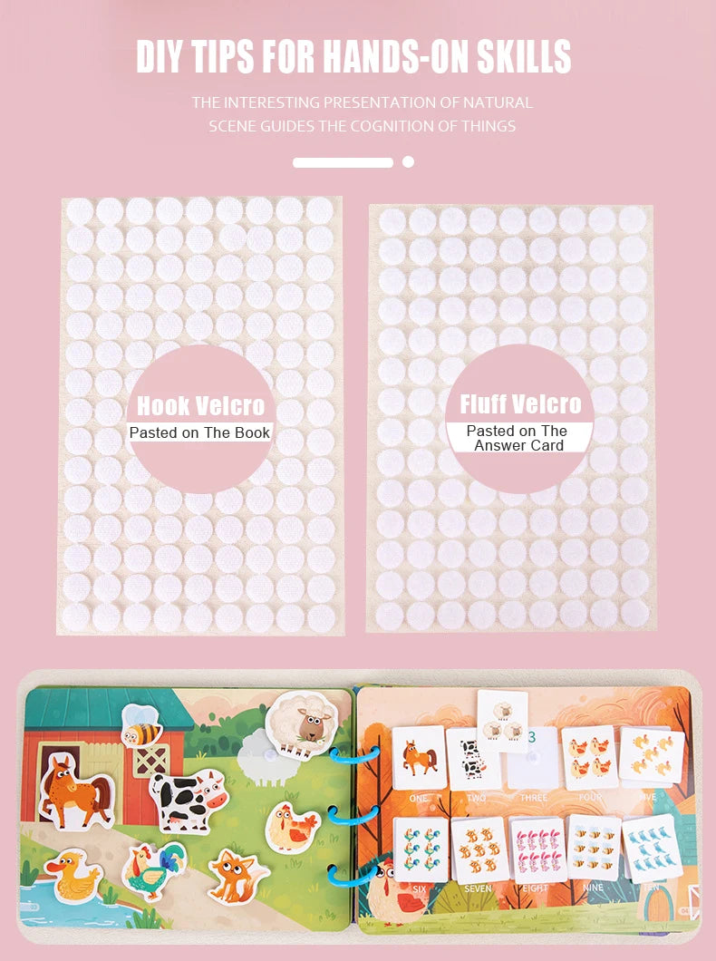 Montessori Busy Book for Kids Sticker Quiet Book Baby Early Educational Toy toddlers Matching Puzzles Game Learning Toys Gifts