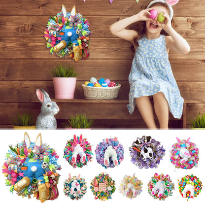 Easter Thief Bunny Butt Wreath With Easter Cross Garland Home Decor Spring Wedding Wreath Storage Cartoon Bunny Shape Ornaments