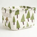 Small Foldable Canvas Storage Basket With Handle Cotton And Linen Desktop Storage Box Small Fresh Waterproof Storage Basket 1PC