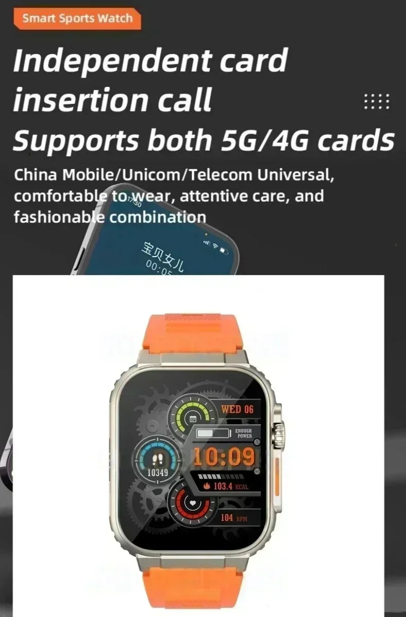 CDS9 5G Smartwatch: Android Smartwatch | 2.2" AMOLED HD | 180° Rotating Camera | 4G & GPS