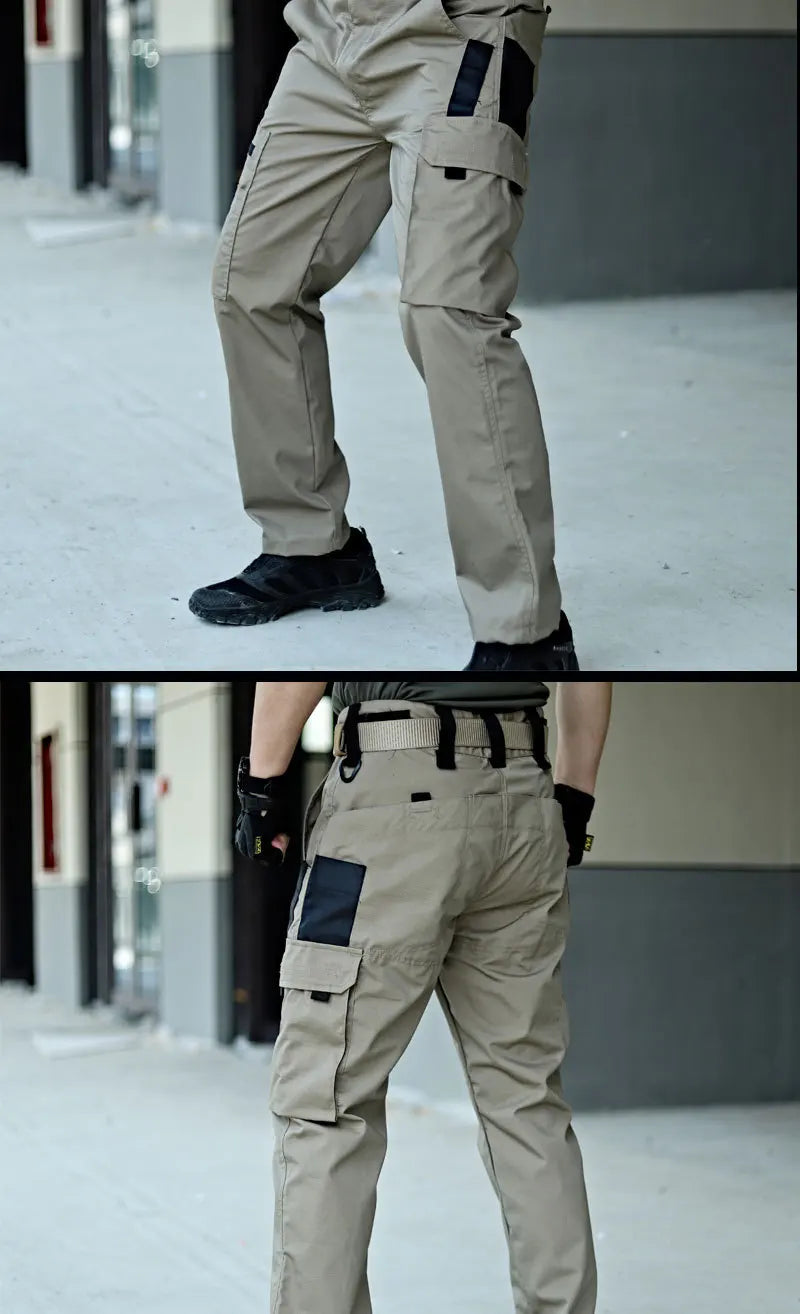 Pantalones de trabajo tácticos para hombre, pantalones cargo para exteriores, multibolsillos, impermeables, para otoño y primavera, ropa de trabajo al aire libre, pantalones de senderismo