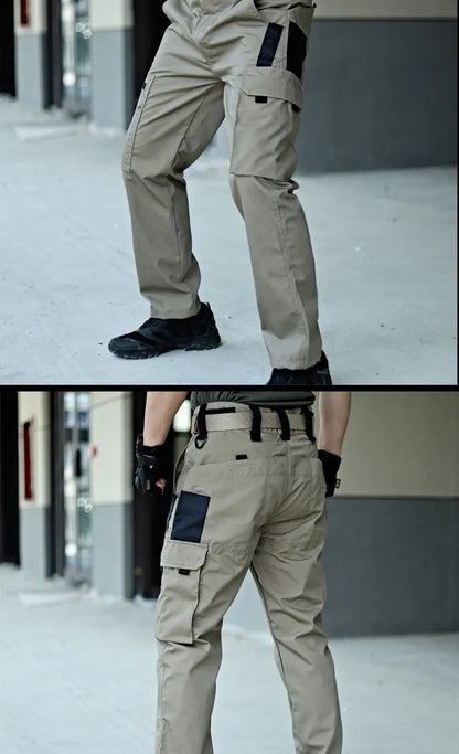 Pantalones de trabajo tácticos para hombre, pantalones cargo para exteriores, multibolsillos, impermeables, para otoño y primavera, ropa de trabajo al aire libre, pantalones de senderismo