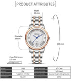 BERNY Women Watch Ladies Quartz Roman Numerals Day Top Calendar Watches Sapphire Glass Solid Steel Strap Women Wristwatch